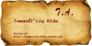 Tomanóczy Alda névjegykártya